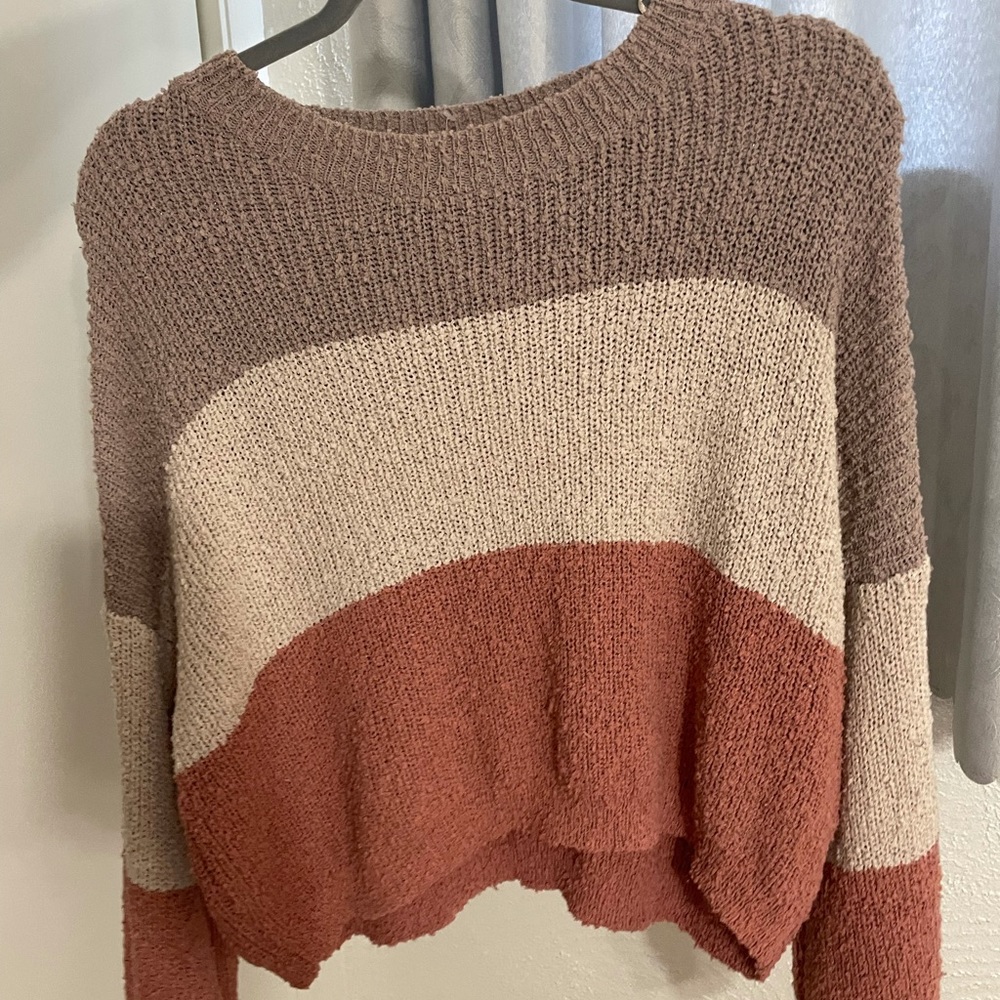 pink striped sweater